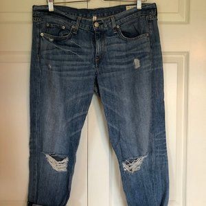 rag & bone Mid-Rise Boyfriend Ripped Jeans